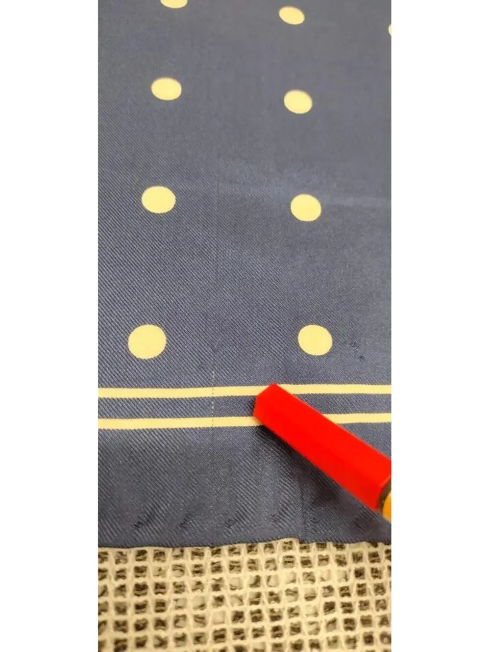Vintage Navy Blue Silk Hnakie White Polka Dots NAUTICAL Menswear Handkerchief